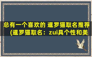 总有一个喜欢的 暹罗猫取名推荐(暹罗猫取名：zui具个性和美感的取名方式推荐_TOP10)